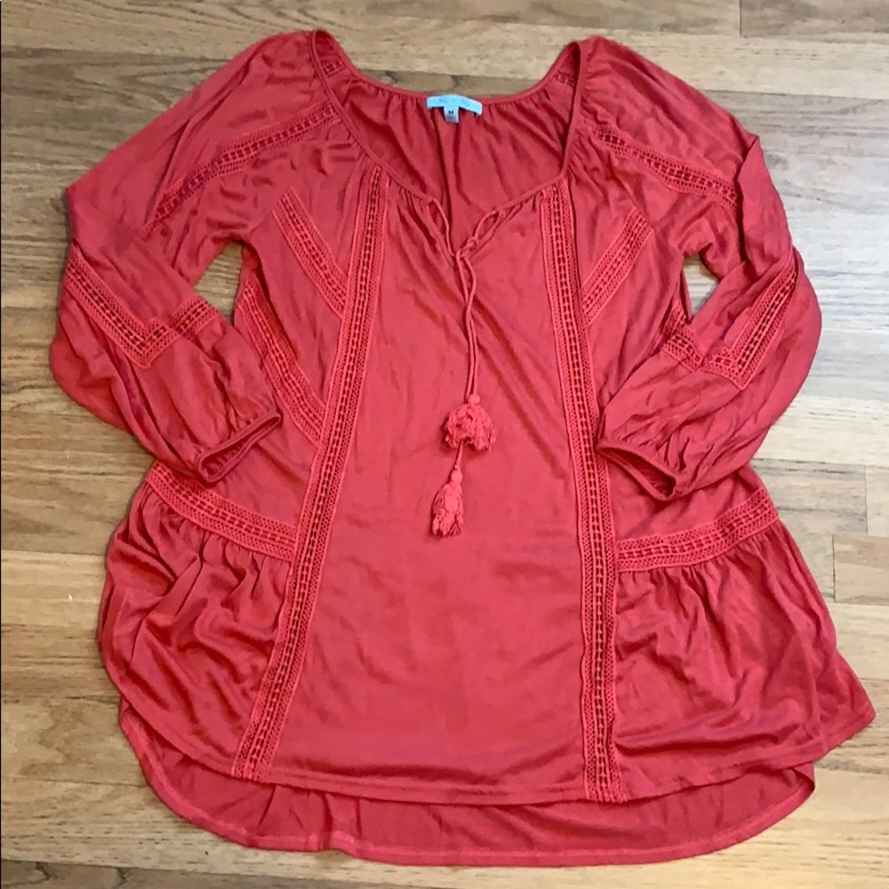 Coral tunic top